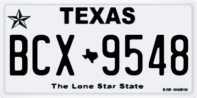 TX license plate BCX9548