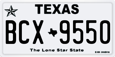 TX license plate BCX9550