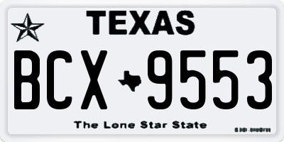 TX license plate BCX9553