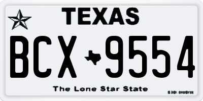 TX license plate BCX9554