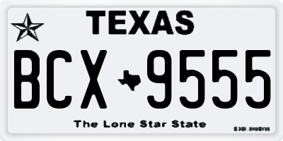 TX license plate BCX9555