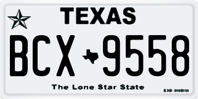 TX license plate BCX9558