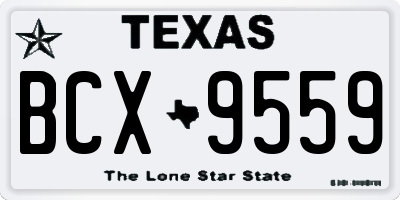 TX license plate BCX9559