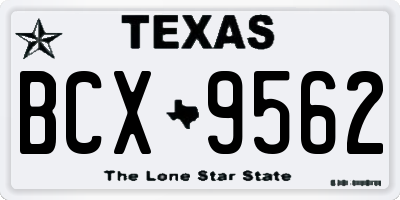 TX license plate BCX9562