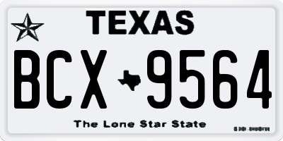 TX license plate BCX9564