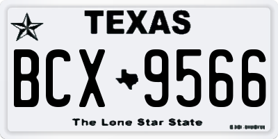 TX license plate BCX9566