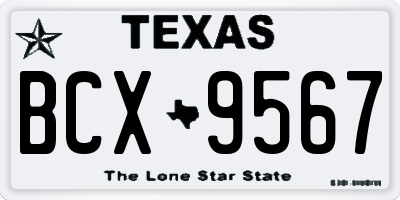 TX license plate BCX9567