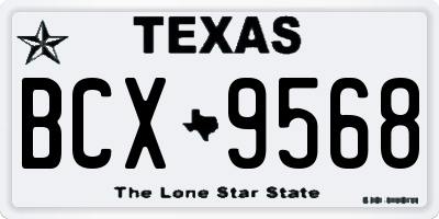 TX license plate BCX9568