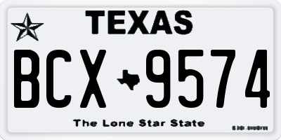 TX license plate BCX9574
