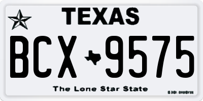 TX license plate BCX9575