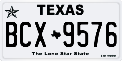 TX license plate BCX9576