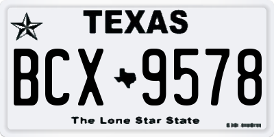 TX license plate BCX9578