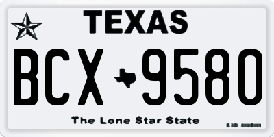 TX license plate BCX9580