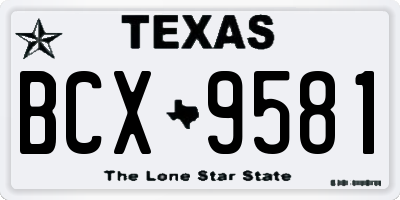 TX license plate BCX9581