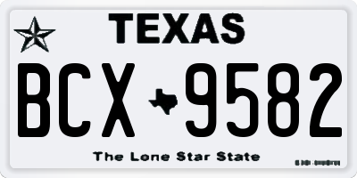 TX license plate BCX9582