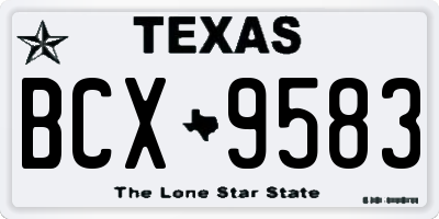 TX license plate BCX9583