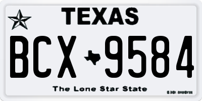 TX license plate BCX9584