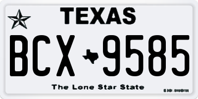 TX license plate BCX9585