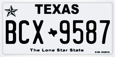 TX license plate BCX9587