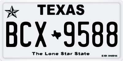 TX license plate BCX9588