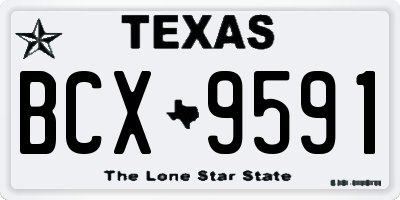 TX license plate BCX9591