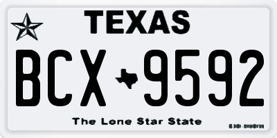 TX license plate BCX9592