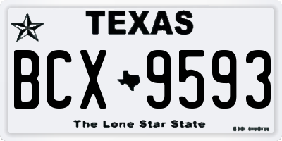 TX license plate BCX9593