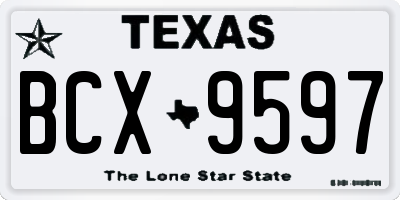 TX license plate BCX9597
