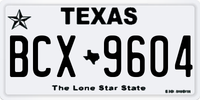 TX license plate BCX9604