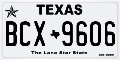 TX license plate BCX9606