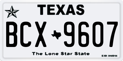 TX license plate BCX9607