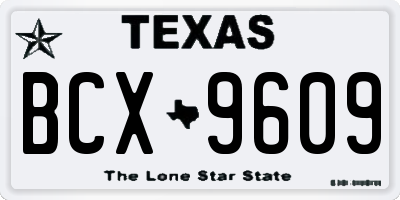 TX license plate BCX9609