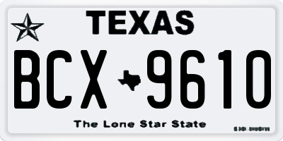 TX license plate BCX9610