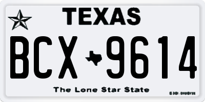 TX license plate BCX9614