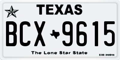 TX license plate BCX9615