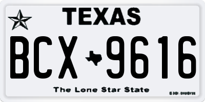 TX license plate BCX9616