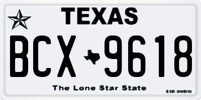 TX license plate BCX9618