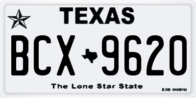 TX license plate BCX9620