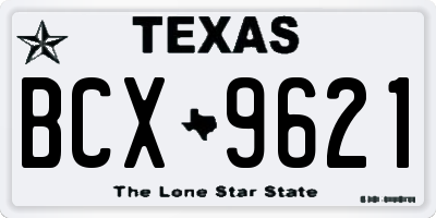TX license plate BCX9621