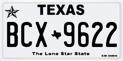 TX license plate BCX9622