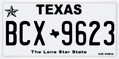 TX license plate BCX9623