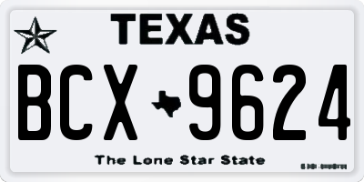 TX license plate BCX9624