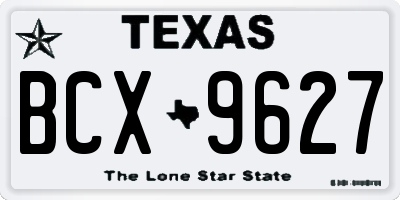 TX license plate BCX9627