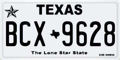 TX license plate BCX9628