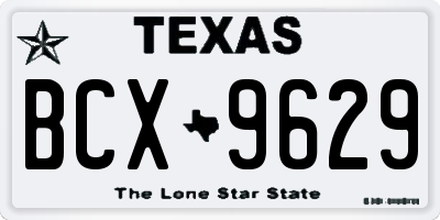 TX license plate BCX9629