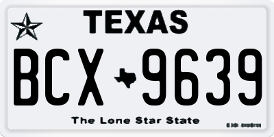 TX license plate BCX9639