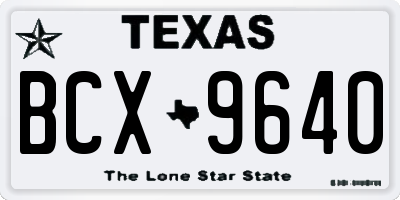 TX license plate BCX9640