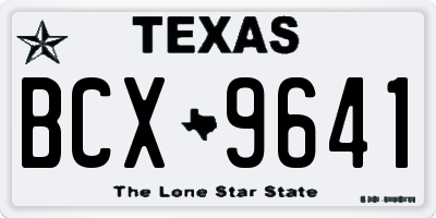 TX license plate BCX9641