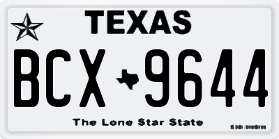 TX license plate BCX9644