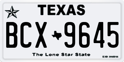 TX license plate BCX9645